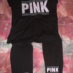 VS Pink stretch pants set